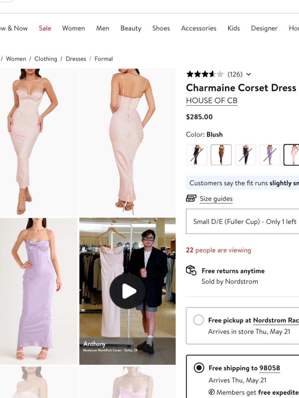 House of CB Charmaine Corset Maxi Dress in Blush Pink